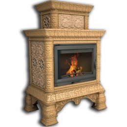 Каминная облицовка КимрПечь Кострома пристенная двухъярусная Ваниль